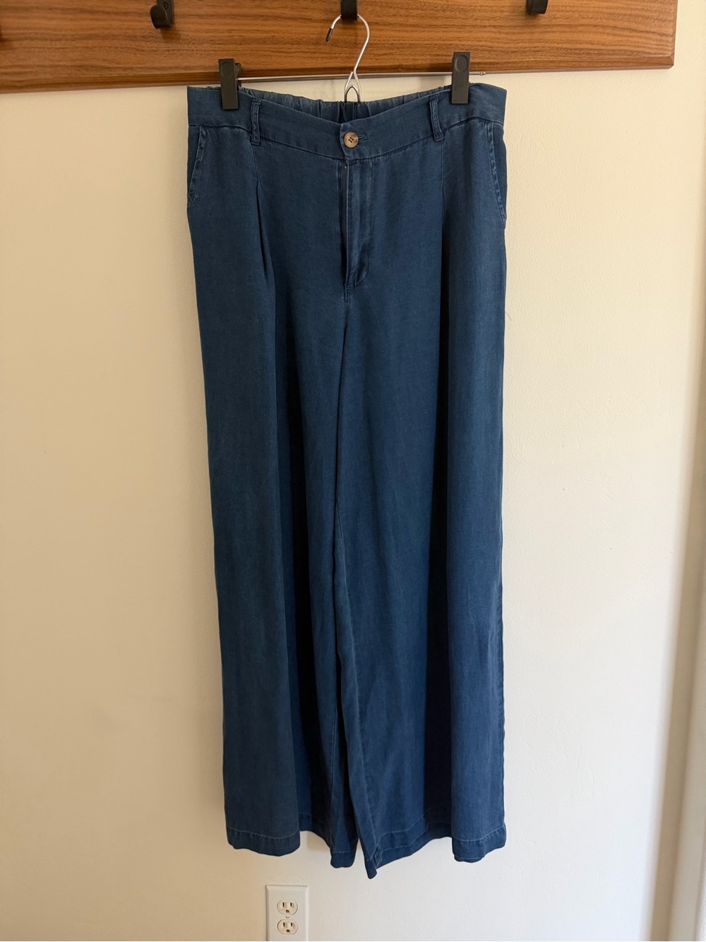 Blu Pepper Wide Leg Tencel-Look Pants in Denim Blue